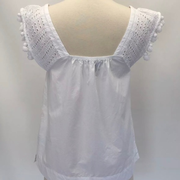 J Crew Pom Pom square neck blouse - Picture 3 of 6